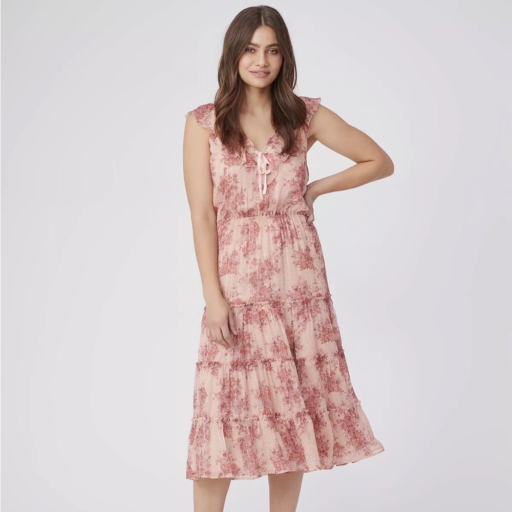 PAIGE Siena Floral Print Silk Sleeveless Dress - Size L